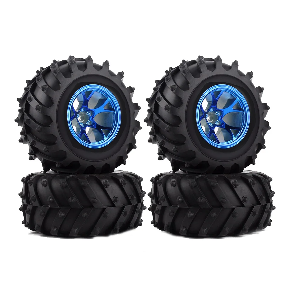 

4PCS RC 1/10 Off-Road Monster Bigfoot Truck Car ARO Rubber Wheel Tyres Tires