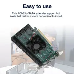 Pci e placa de expansão pci express para sata 3.0 adaptador conversor extender para desktop mineração SA3424 A2 x4