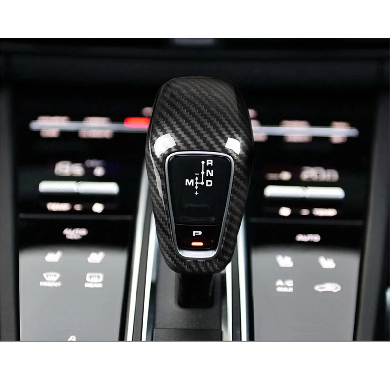 1 Pcs Carbon Fiber For Porsche Cayenne Car Interior Gear Shift Head Cover Accessories
