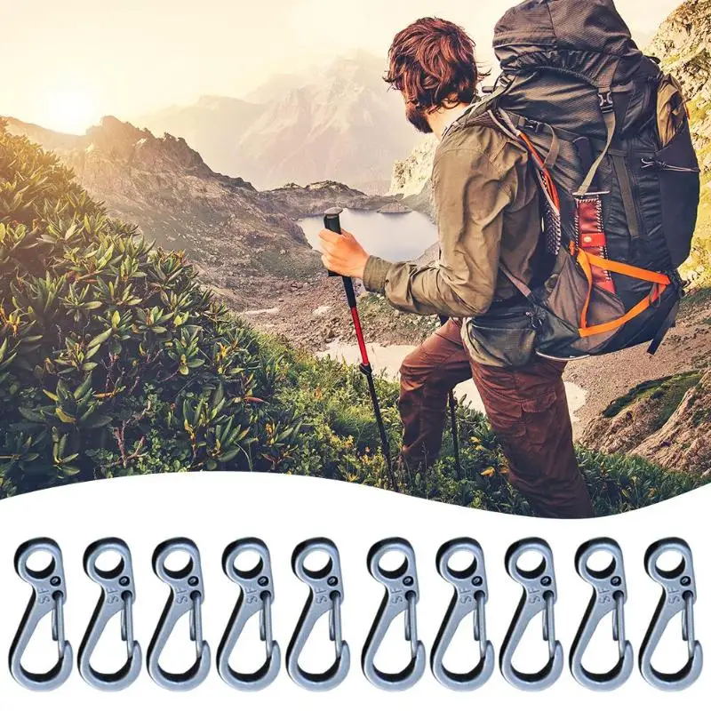 

Aluminum Alloy Carabiner 10pcs Mini Carabiner Keychain Outdoor Camping Climbing Spring Buckle Hook EDC Tool