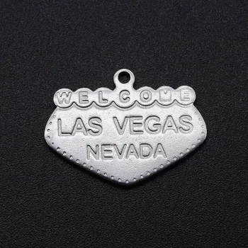 

5pcs/lot 100% Stainless Steel Las Vegas DIY Charm Pendant Wholesale Accept OEM Order Never Tarnish Jewelry Making Charms