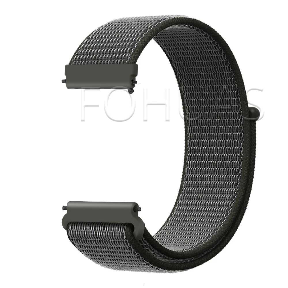 Нейлоновый ремешок 20 мм 22 мм для HUAWEI WATCH 2 Pro и Frontier ремешок Amazfit Bip samsung Galaxy Watch 42 мм 46 мм Active gear S3 Classic - Цвет ремешка: Dark Olive