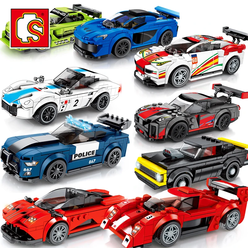 Наборы скоростных чемпионов совместимые с Technic City гоночный автомобиль гонщик
