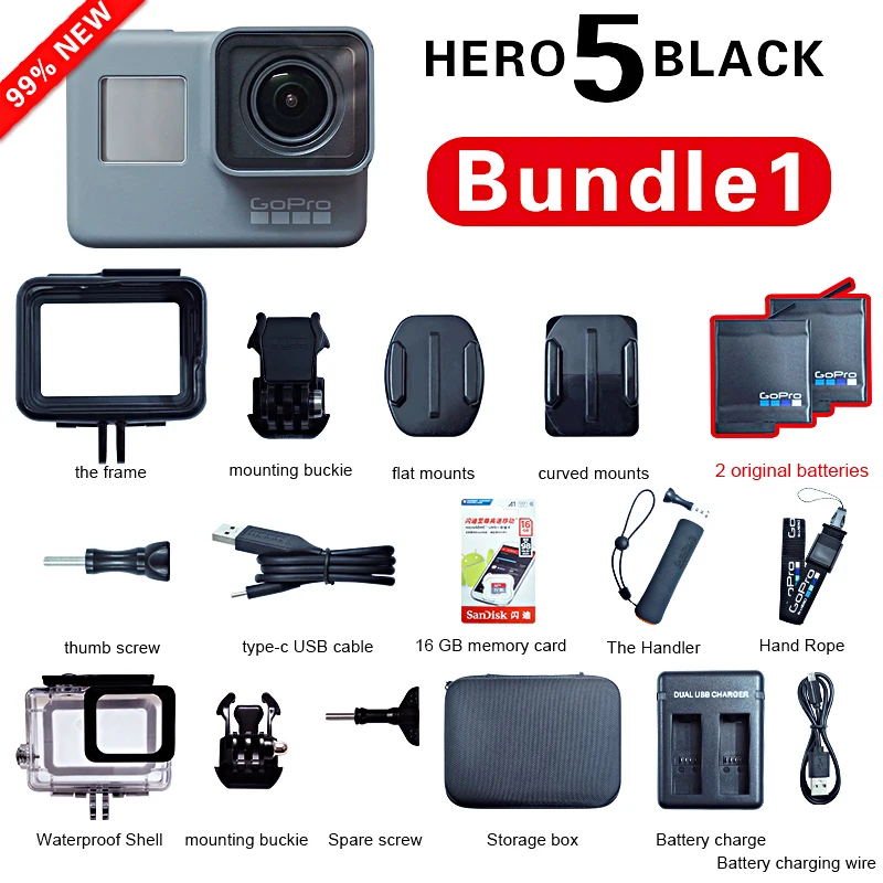 gopro hero 5 black action camera 4k 30 fram sports ultra hd dv wifi Anti shake motion camera Motorcycle riding and skiing camera 