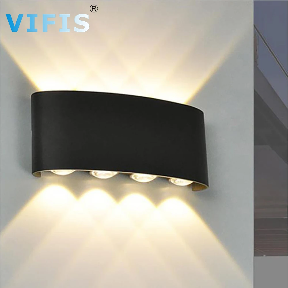 

Waterproof IP65 LED wall lamp for bathroom outdoor indoor up and down wall lights for Home Stairs Bedroom Bedside Light Black