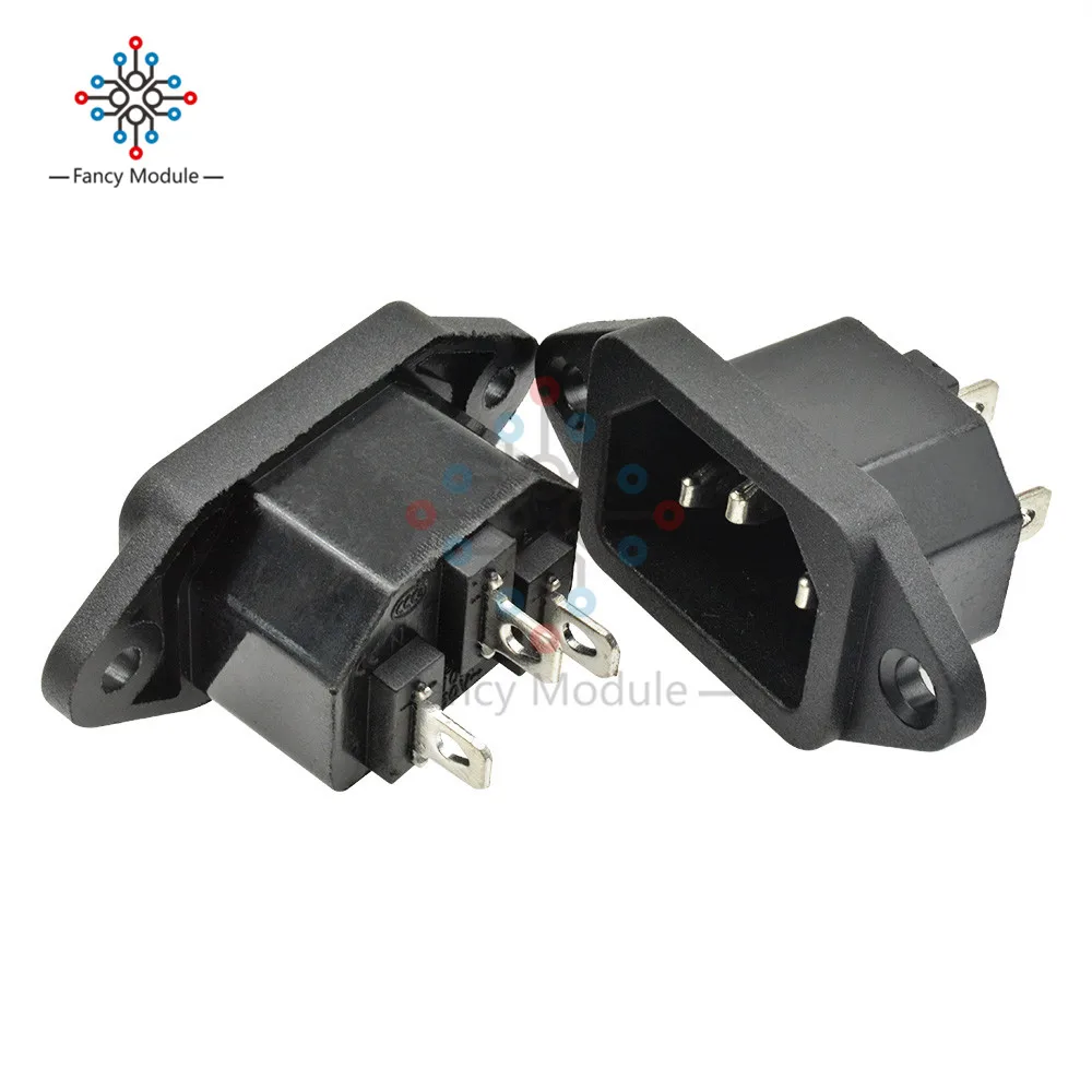 1 шт. AC 250 В 10A IEC 320 C14 разъём для настенного крепления Адаптер медный сердечник разъем подключения питания 3 контакта на входе разъем питания