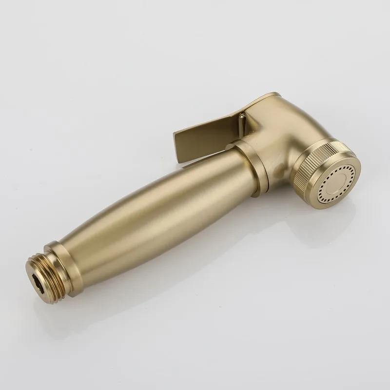 Description Picture 4 of itemCold hot water brass bidet spray complete set Brushed gold brass copper Top quality toilet bathroom shower spray set Wall mount