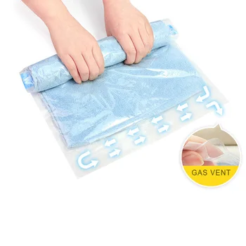 

1pc Clothes Vacuum Compression Storage Bags Hand Rolling Clothing Plastic Vacuum Packing Sacks Travel Space Saver Bags for Lug