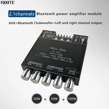 TPA3116D2 Bluetooth 5.0 2.1 Channel Power Audio Stereo Subwoofer Amplifier Board 50WX2+100W TREBLE Bass note tuning AMP tb21mt21