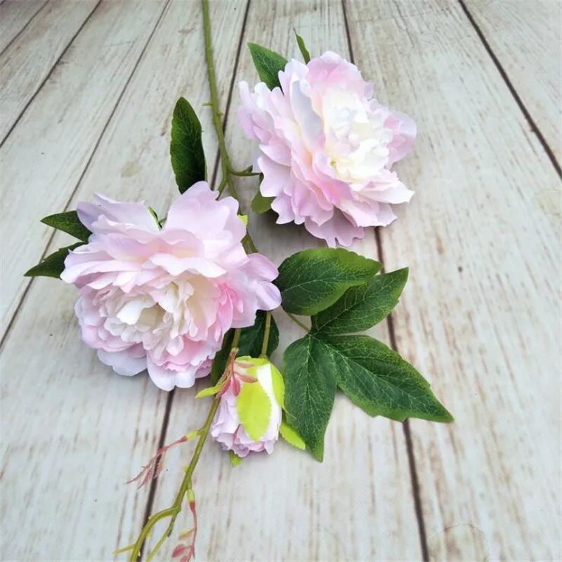 10Pcs Fake Long Stem Peony 35.43" Length Simulation Chinese Herbaceous Peonia for Wedding Home Decorative Artificial Flowers