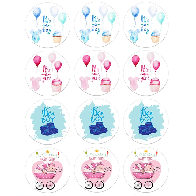 Welcome Baby Boy Stickers Labels Cute Little One Elephant Decor Stickers  Welcome New Born Gender Reveal Baby Shower Decor - AliExpress