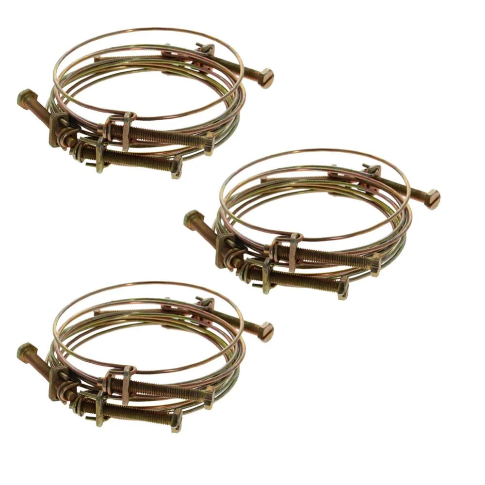 MroMax Double Steel Wire Strong Clamp Iron Inner Diameter 85/90/95/100/110mm Galvanized Thickness 2.2mm Screw Length 6*50/6*60mm
