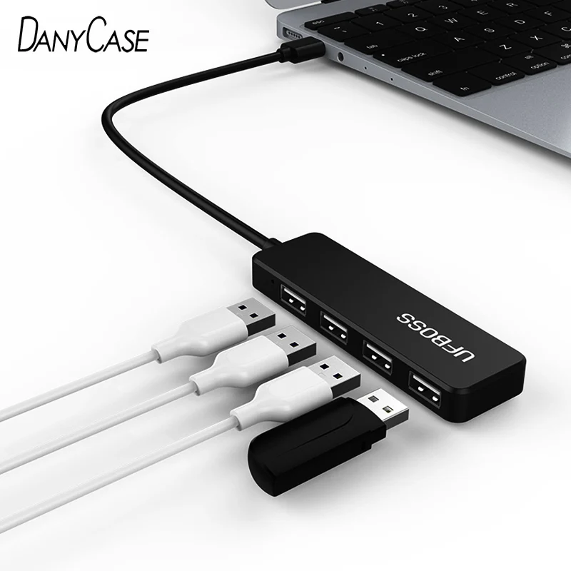 Adaptador de concentrador de alta velocidad, miniconcentrador USB 2,0, divisor de 4 puertos para PC, portátil, Notebook, receptor, periféricos de ordenador, accesorios