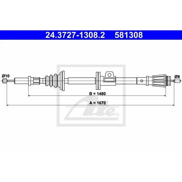 Трос ручника левый и правый Volvo 850/S70/V70 exc.AWD 94 ATE 24.3727-1308.2 | Автомобили мотоциклы