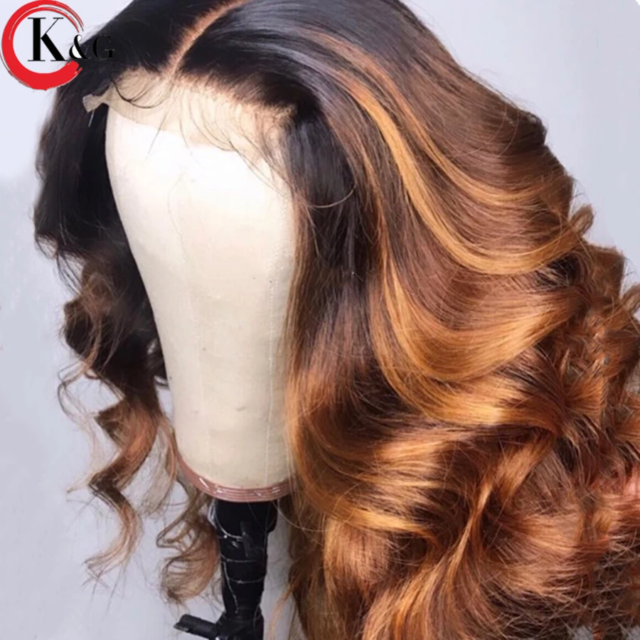 Kunang Ombre13* 4 кружевные передние человеческие волосы Wigs8'-22' с детскими волосами средний коэффициент не Реми парик шнурка отбеленные узлы предварительно выщипываемые