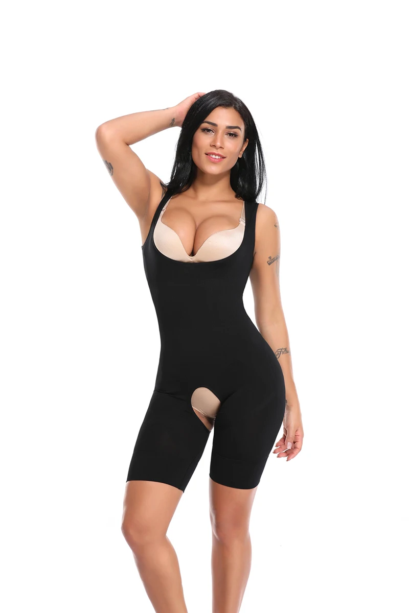 Women Shapewear Full Body Shaper Slimming Bodysuit Open Crotch Corset Waist Trainer Shaping Underwear Postpartum Recovery Sheath