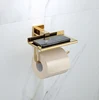 Luxury Golden Bathroom Brass Hardware Sets Towel Rack Paper holder Toilet Brush Holder Towel Holder hook Row hook Activity bar ► Photo 2/6