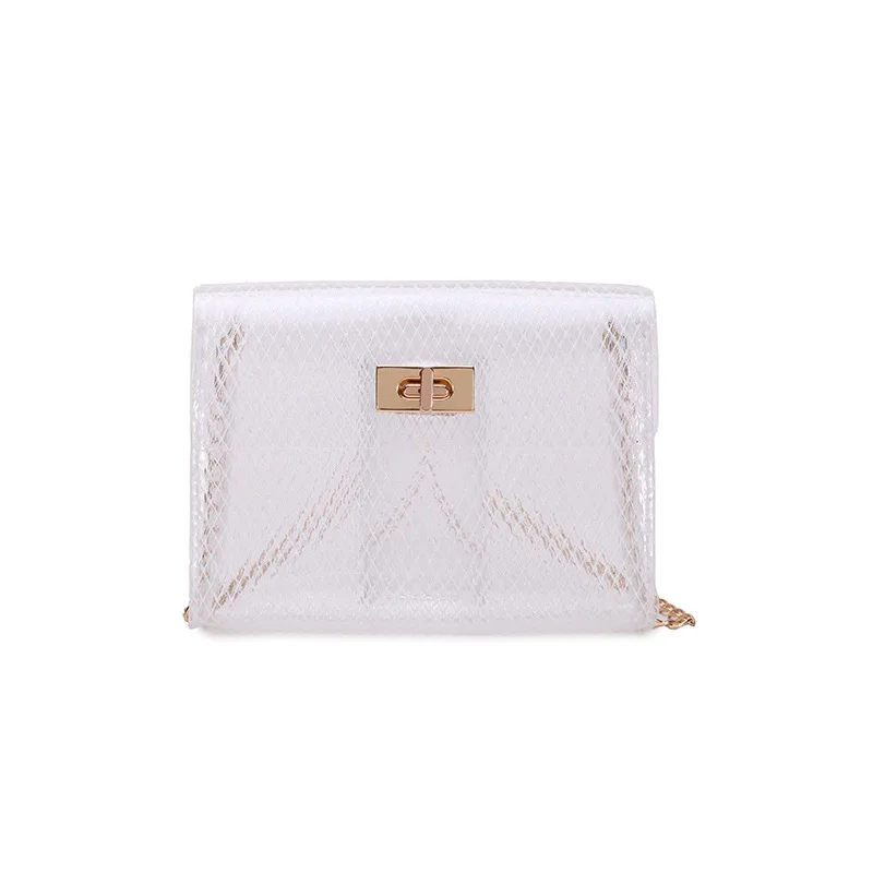 News Fashion Cute Shoulder small green Bags chain Handbag Women's Style Messenger Bag PVC Waterproof Beach Bags luxury Girls bag
