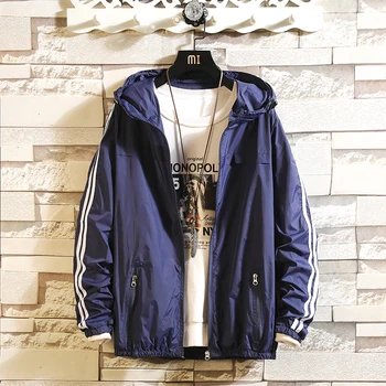 

New 2020 Casual Men's Thin Jackets Spring Autumn Hooded Outerwear Brand Male Clothes Plus Size S-4XL