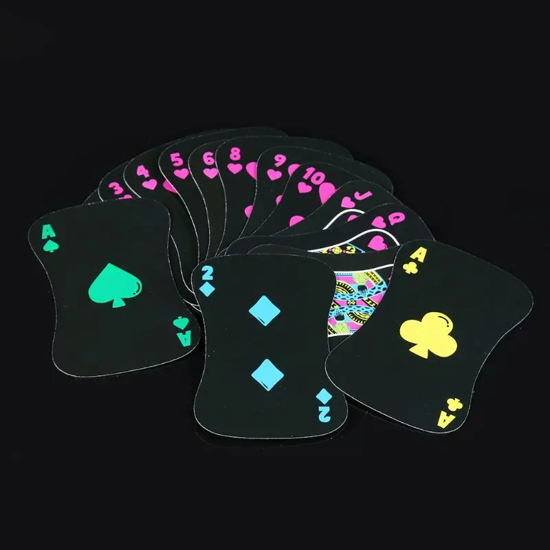 Горячие Черные светящиеся покер карты ночной бар вечерние KTV флуоресцентные игральные карты игры