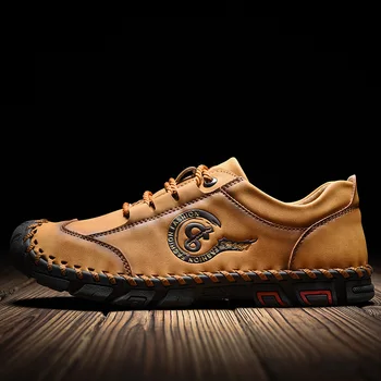

Casual Leather Shoes Men Mocassim Masculino Adulto Streetwear Shoes Handmade Zapatillas Hombre Outdoor Leather Sneakers Homens