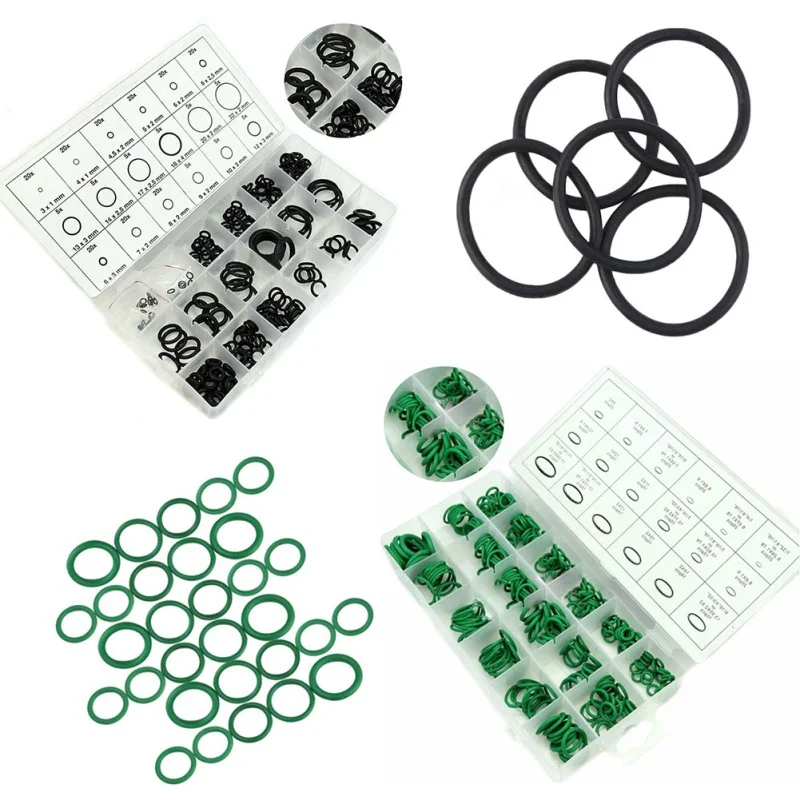 Green Black 495 шт./компл. резиновое уплотнительное кольцо кабельные наконечники в наборе для колцеобразное уплотнение шайбы уплотнительные прокладки уплотнительное кольцо Пакет 36 размера с Пластик коробка кольца из силиконового каучука - Цвет: Green Black