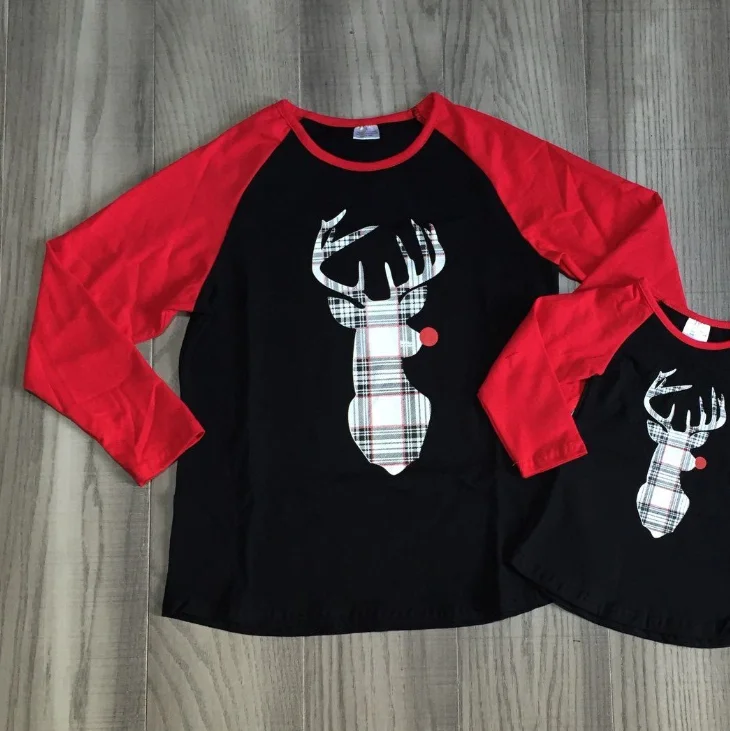 Одежда для мамы и дочки; Рождественская Одежда для маленьких девочек; футболка с оленем для девочек с леопардовым принтом; одежда для мамы и дочки - Цвет: mommy
