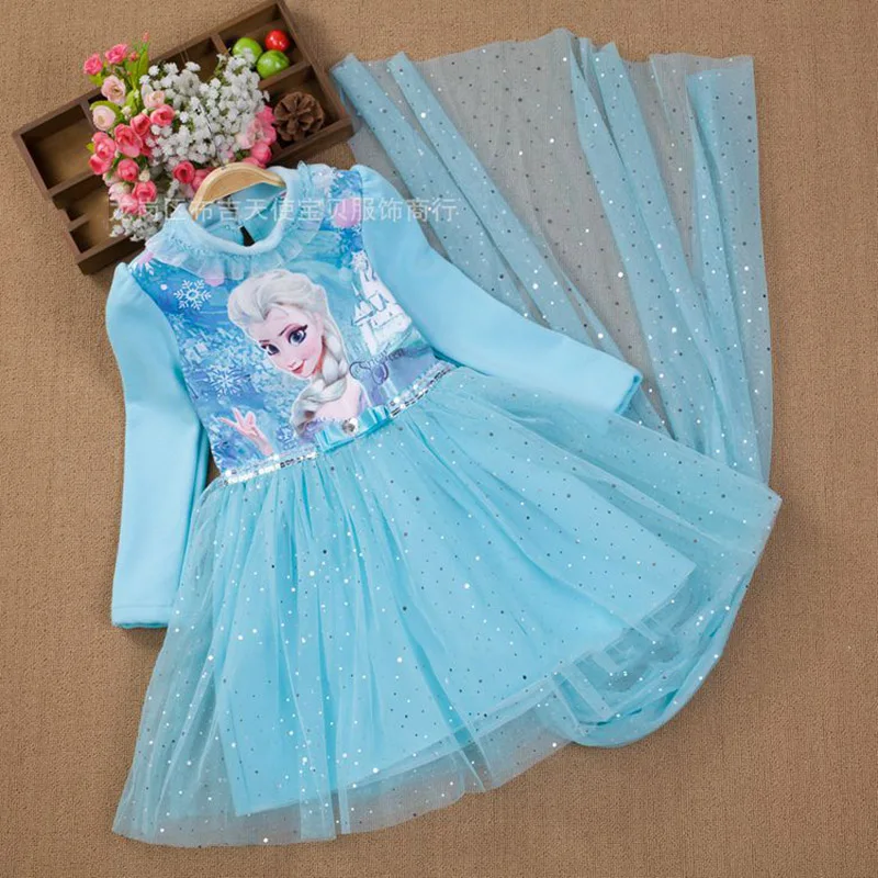 

Kids Tulle Dress Snow Queen Cosplay Costume New Arrival Autumn Girl Elsa Princess Dresses Party Gown For Birthday D38445CH
