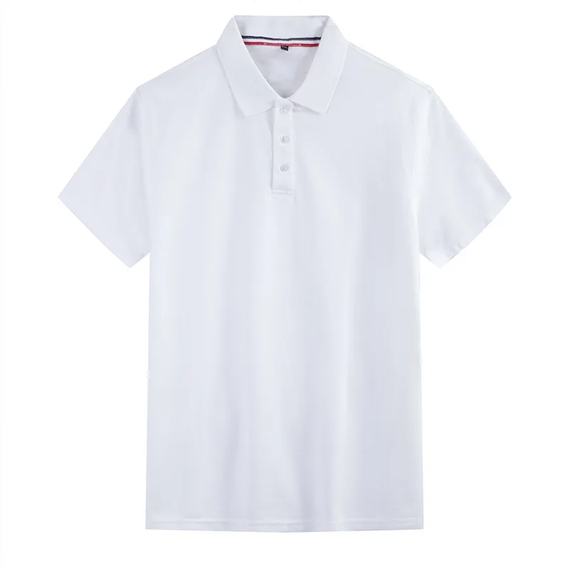Новинка, летняя классическая мужская рубашка поло с коротким рукавом размера плюс 5XL 6XL 7XL 8XL, однотонная дышащая мужская рубашка поло высшего качества - Цвет: 2912 white