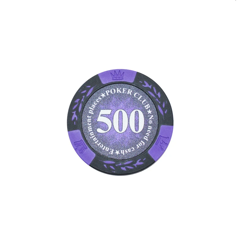 K8356 25 шт./лот 14 г Корона Пшеница PokerClub фильм чипы монеты Baccarat Texas Hold'em двойной цвет Корона глина покерные игровые чипы - Цвет: 500 yuan face value
