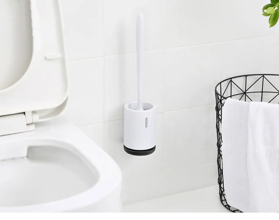Toilet Brush Cleaner Soft Bristles Toilet Bowl Brush and Holder for Bathroom Deep Cleaning Wall Mountable Cleaning Brush Kit