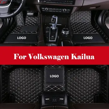 

3D All-Weather Car Foot Mat Waterproof Leather Floor Mats Liner + Embroidery LOGO For Volkswagen Kailua