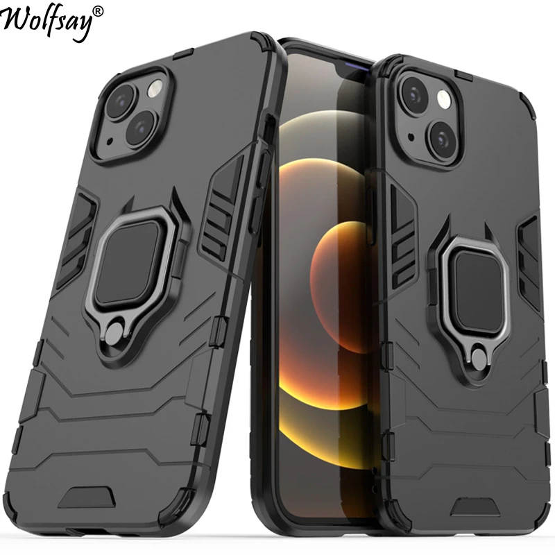 For iPhone 13 Case Bumper Anti knock Hard Armor PC Suction
