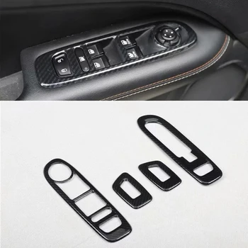 

For Jeep Compass 2017-2019 Left Hand Drive 4PCS ABS Car Interior Door Window Lift Glass Switch Buttons Cover Molding Car Styling