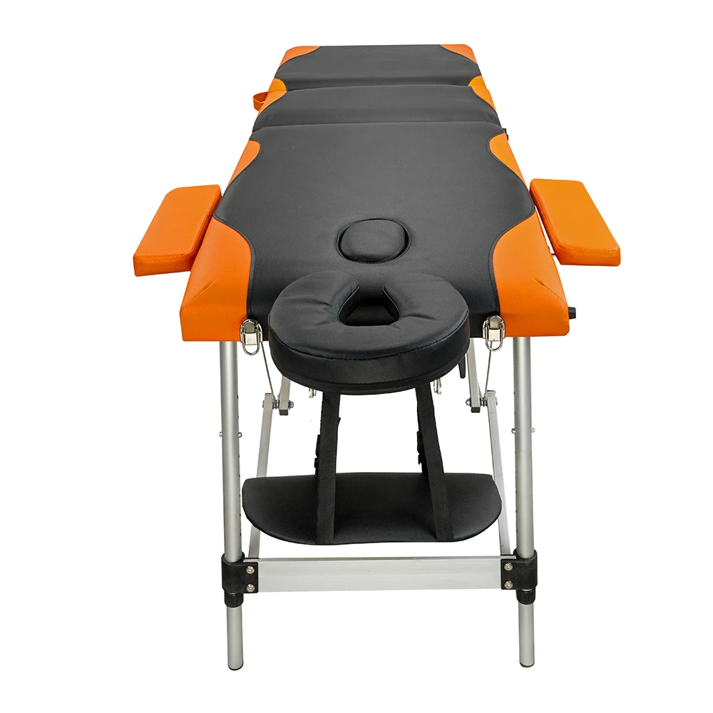  3 Sections Portable Foldable Aluminum Massage Table SPA Bed with Carry Case Beauty Salon Therapy Ma