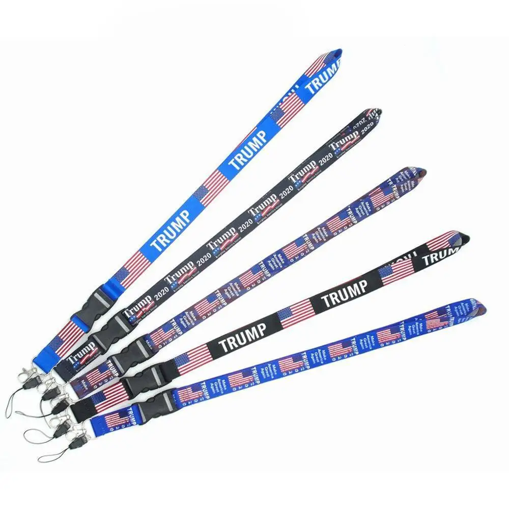 1 шт. ремешок TRUMP для ключей США флаг шейный ID телефон Lanyards значок мобильный карта