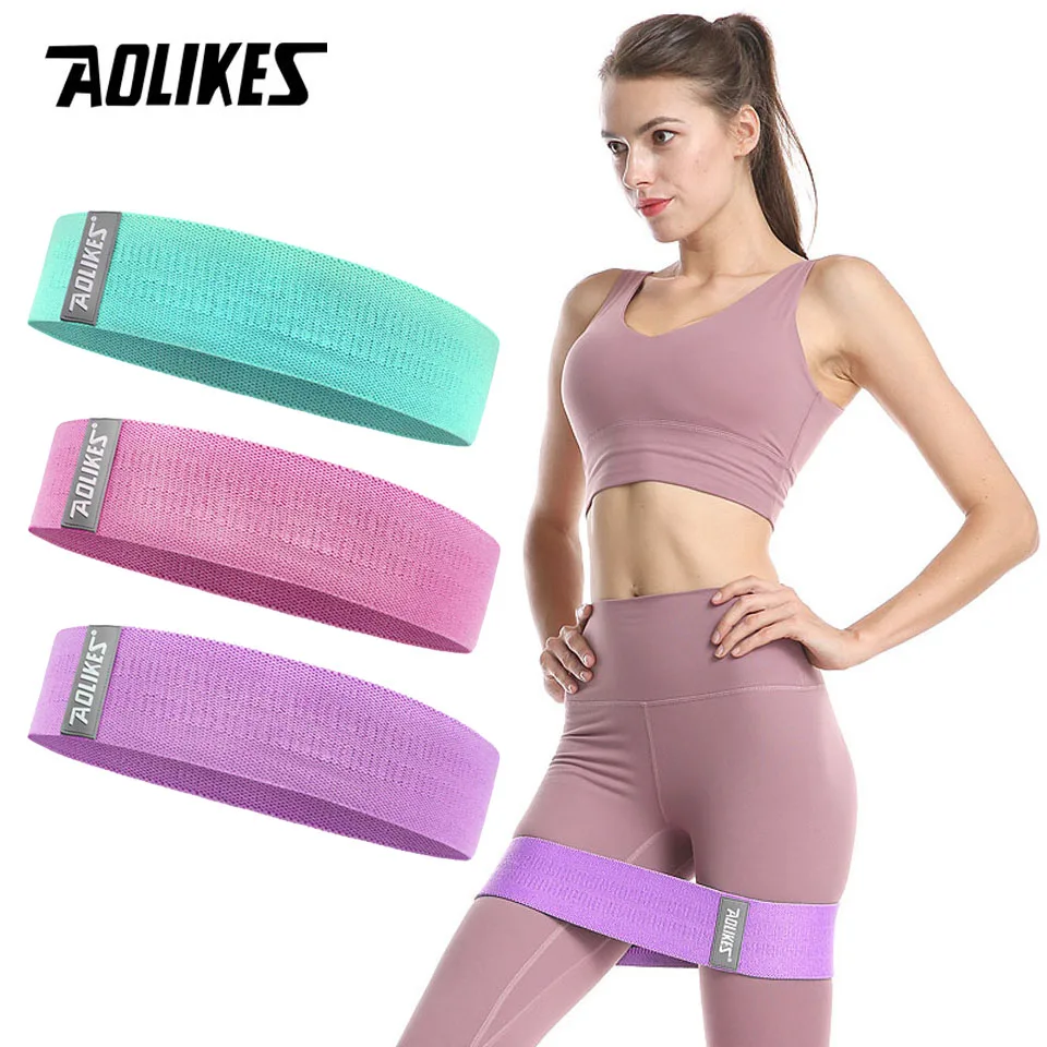 AOLIKES-banda para la cadera, banda de resistencia para Yoga, Fitness, ejercicio, piernas, bucle para entrenamiento de sentadillas circulares, antideslizante, 1 ud.