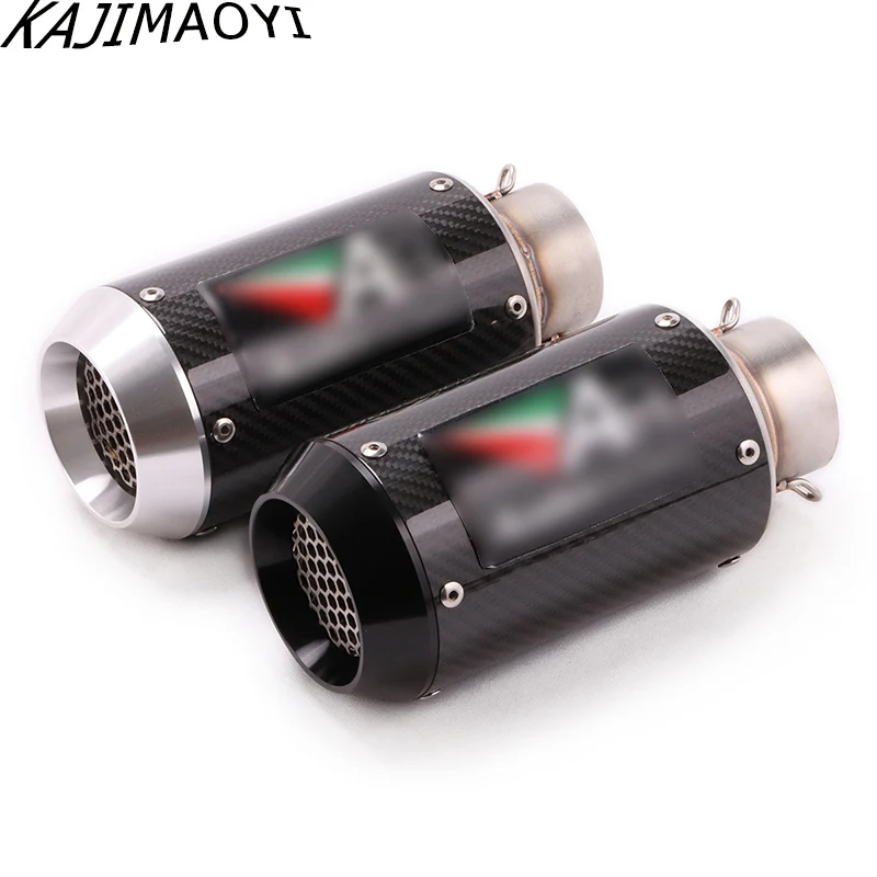KAJIMAOYI Universal 60MM Motorcycle GP Escape Modified Carbon Fiber Muffler DB Killer Removable For Yamaha R6 Kawasaki CBR1000RR
