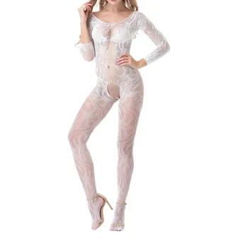 

JAYCOSIN Long Sleeve lace bodysuit transparent female body hot sexy teddies 2019 jumpsuits women o neck bodysuits dropshipping