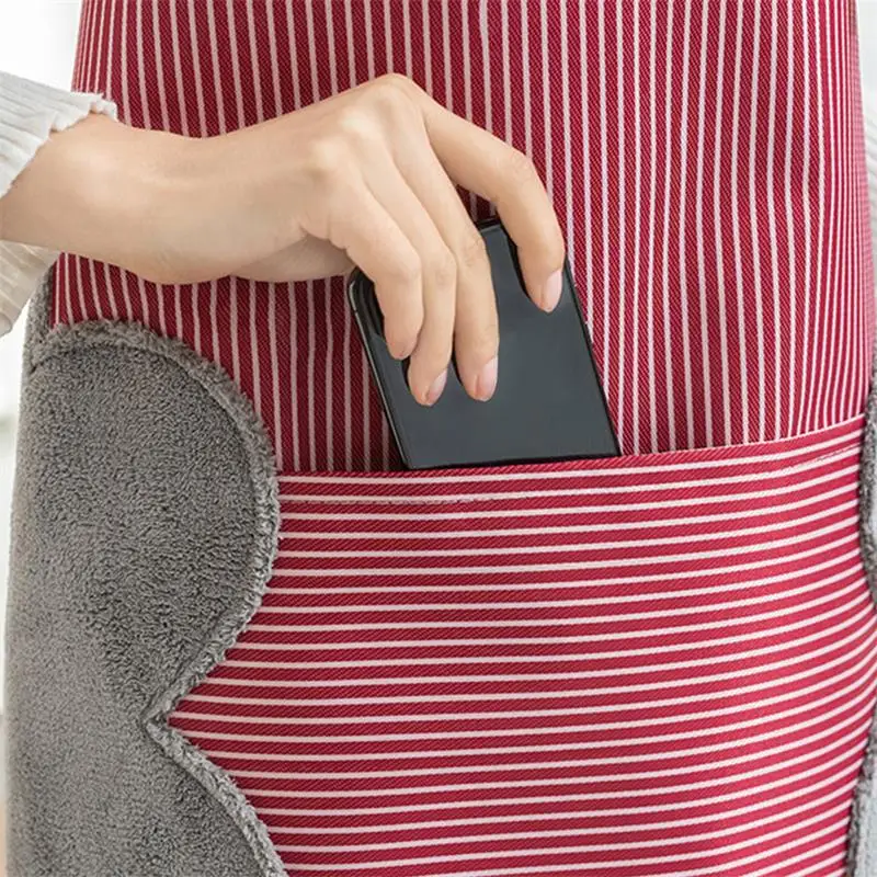 Men Women Home Cooking Apron Waterproof & Oil-Proof Hand Erasable Oxford Cloth Apron Adjustable Buckle Big Pocket Cleaning Tools