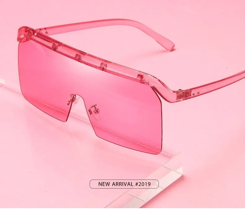 Цельные солнцезащитные очки без оправы для женщин, фирменный дизайн, Винтажные Солнцезащитные очки для мужчин, черные зеркальные большие оправы, оттенки Ins