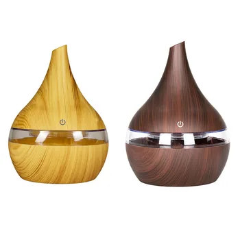 

300ml USB Electric Aroma Air Diffuser Wood Ultrasonic Air Humidifier Essential Oil Aromatherapy Cool Mist Maker For Home Wood Br