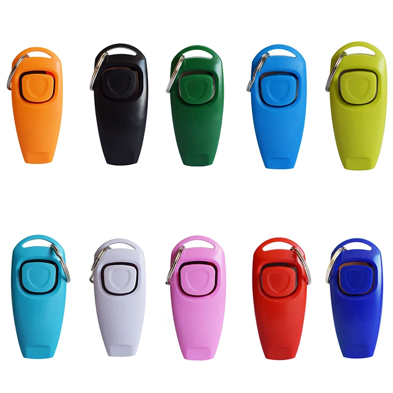Formación perro Clicker de perros haga clic en entrenador ayuda Correa de muñeca ajustable Cadena de llaves sonoras herramientas de enseñanza Dropshipping 1 Uds