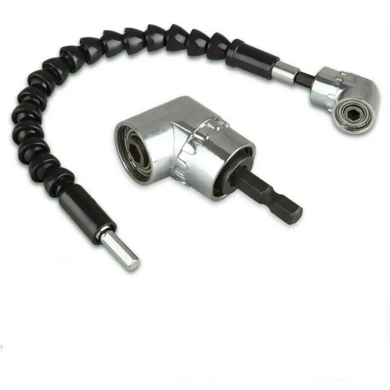 2pcs combination Rantion 2 шт., 1/4 дюйма, удлиняющий мягкий вал с прямым углом 105 градусов, удлиняющий угол, шуруповерт, насадка для дрели - Цвет: 2pcs combination