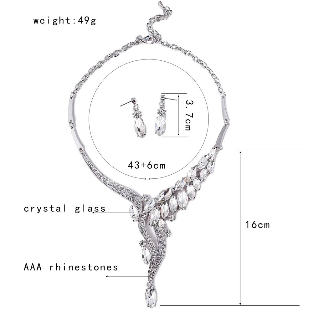 FARLENA Свадебные украшения модный с кристаллами, со стразами ожерелье Комплект сережек для женщин Свадебная вечеринка свадебные ювелирные наборы