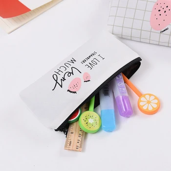 

New Fashion Cartoon Fruit Cosmetic Bag Zipper Women Make Up Bag Travel Portable Small Storage Bag Student Pencil Case
