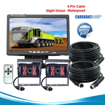 

Car 4 Pin 18 IR LED Night Vision System Waterproof Back Up Camera 7inch Monitor