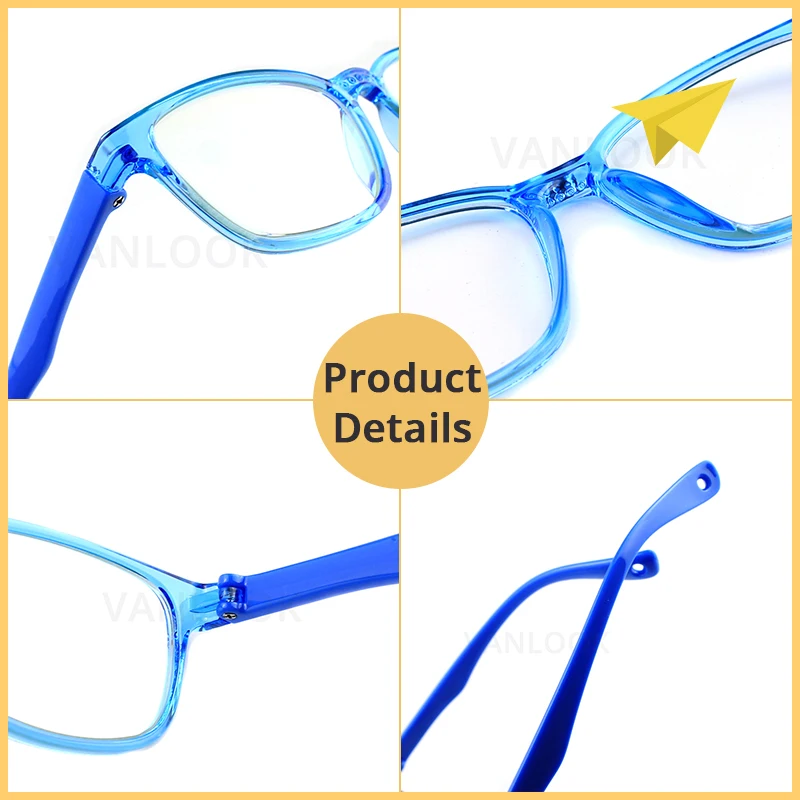 VANLOOK Glasses for Girls Boys Kids Teenage Anti Glare Blue Light Children's Computer Blocking Screen Gaming Silica TR90 w/ Case