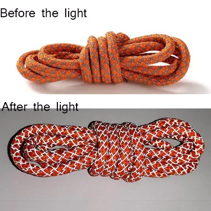 1 пара флуоресцентный кроссовки шнурки спортивные шнурки 3м Reflective с круглым сечением для кроссовок Баскетбол шнурки Светящиеся Гипсофила 100-160 см - Цвет: orange