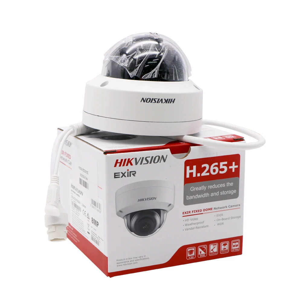 Hikvision 4MP купольная CCTV IP камера POE DS-2CD2143G0-I CMOS ИК Сетевая безопасность Камера ночного видения H.265 со слотом для sd-карты IP 67